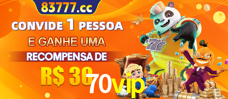 Banner institucional da 70vip sobre parceria de marcas e criação de uma marca de excelência, apresentando os mascotes de jogos populares como o Fortune Tiger.