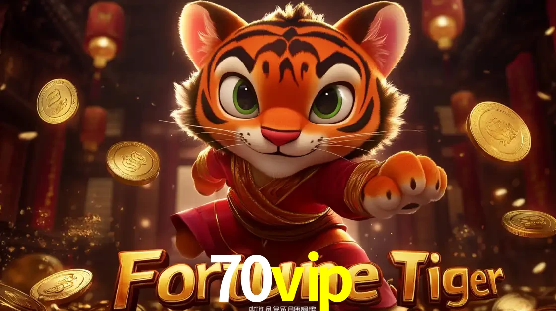 O carismático mascote do jogo de slot Fortune Tiger, um tigre fofo em pose de artes marciais, pronto para trazer sorte e multiplicadores de ganhos no cassino online 70vip.