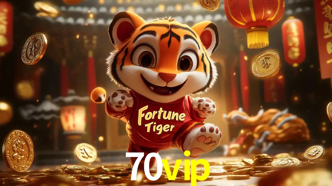 O alegre personagem do Fortune Tiger correndo sobre um caminho de moedas de ouro, simbolizando os grandes prêmios e a diversão do popular jogo de slot do 70vip.
